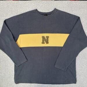 Vintage Nike T Shirt Mens Extra Large XL Long Sleeve Y2K Skater Swoosh Two Tone